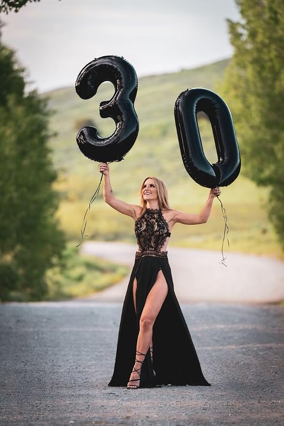 Numbers 27 Balloon 40Inch Black Balloons - Image 3