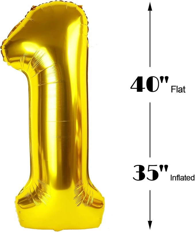 40 Inch Gold Large Number 14 41 Balloons, Giant Foil Number Four 14 41 Balloons - Image 2