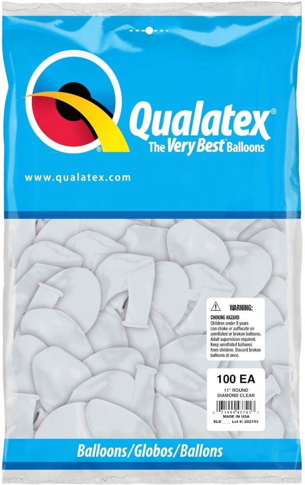 Qualatex 11" Diamond Clear Latex Balloons by Pioneer Balloon Company - Image 2