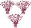 PMU 3 Pack Bursting Star Metallic Foil Spray Centerpiece- Baby Pink Balloon by PMU