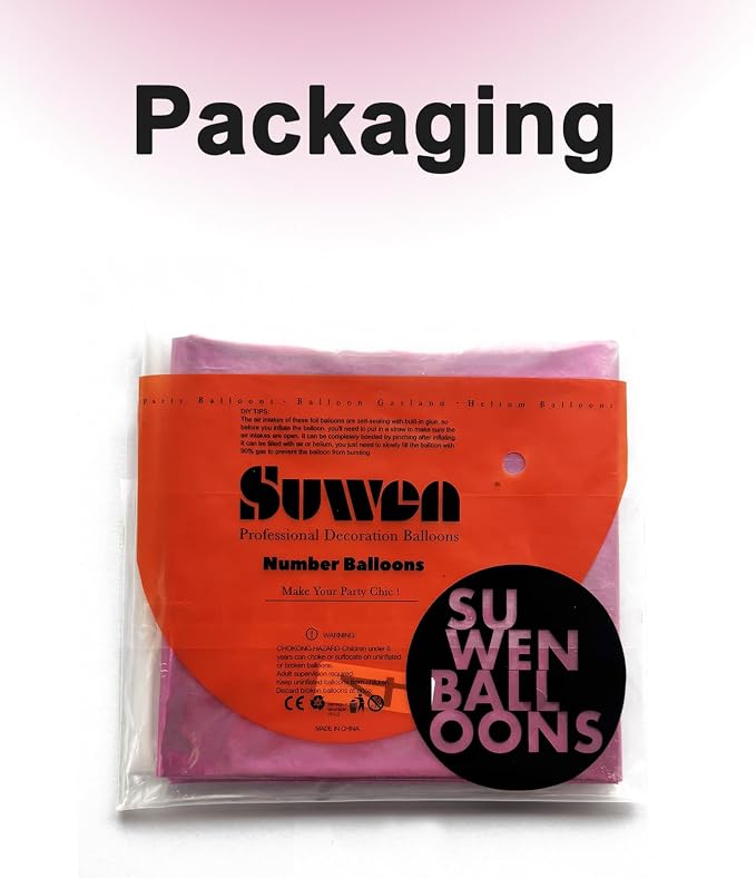 SUWEN 40 Inch Pink Large 1 Balloon Numbers Big Foil Helium Number Balloons 0-9 - Image 6