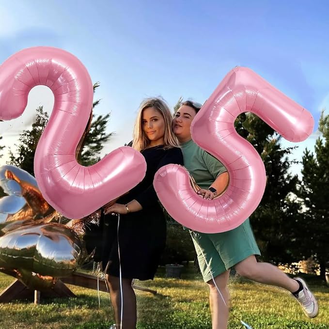 TONIFUL 40 Inch Pink Number 25 Balloon Large Foil 25th Birthday Decorations | - Image 3