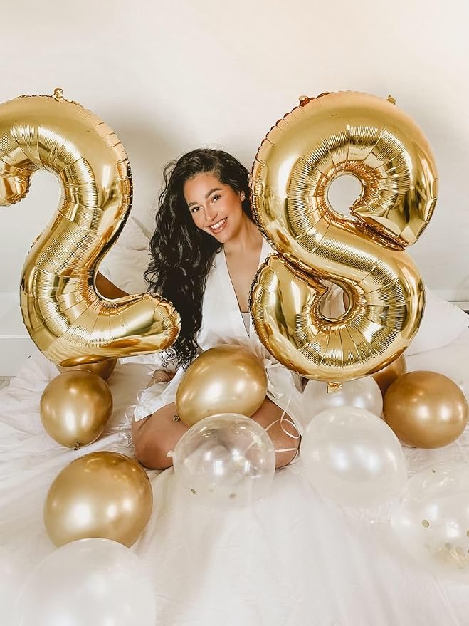 Numbers 17 Balloon 40Inch Gold Balloons - Image 3