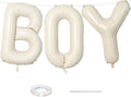 40 Inch Beige BOY Balloons, Large Cream White Sand BOY Balloon Letters by Lingqiang