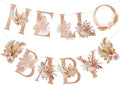 Letjolt Hello Baby Boho Flower Banner Girls Baby Shower Garland 12pcs | Floral by Letjolt