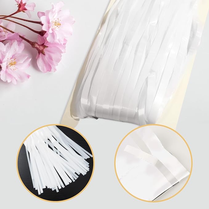 5 Pack White Fringe Foil Curtain 3.2ft x 8.2ft Tinsel Backdrop Streamers - Image 4