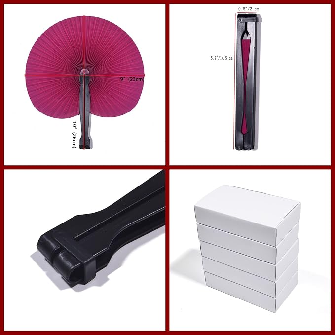24 Pieces Multicolor Round Paper Fans | Foldable Handheld Fans - Image 2