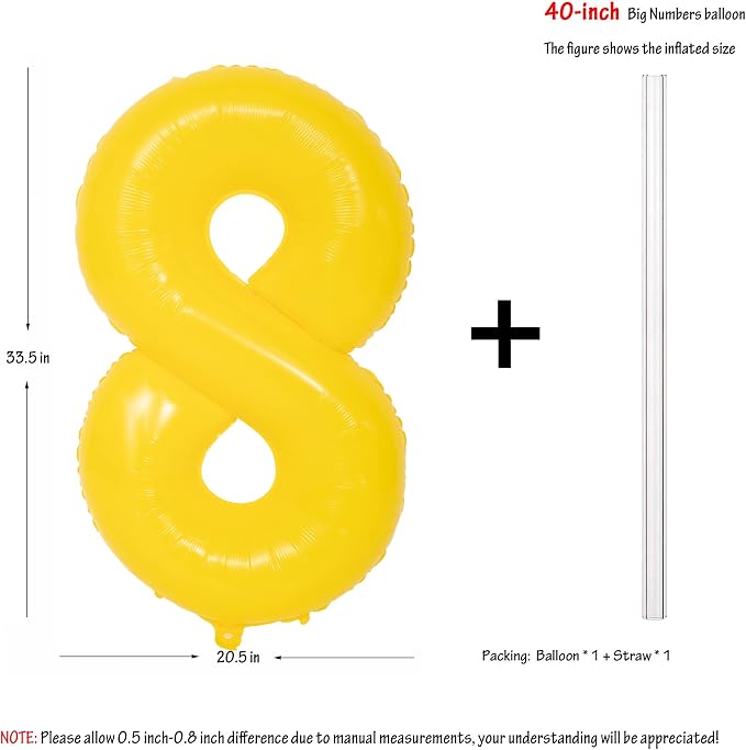40 In yellow graffiti Number Balloons Helium Foil Mylar Balloon Digital 8 | - Image 2