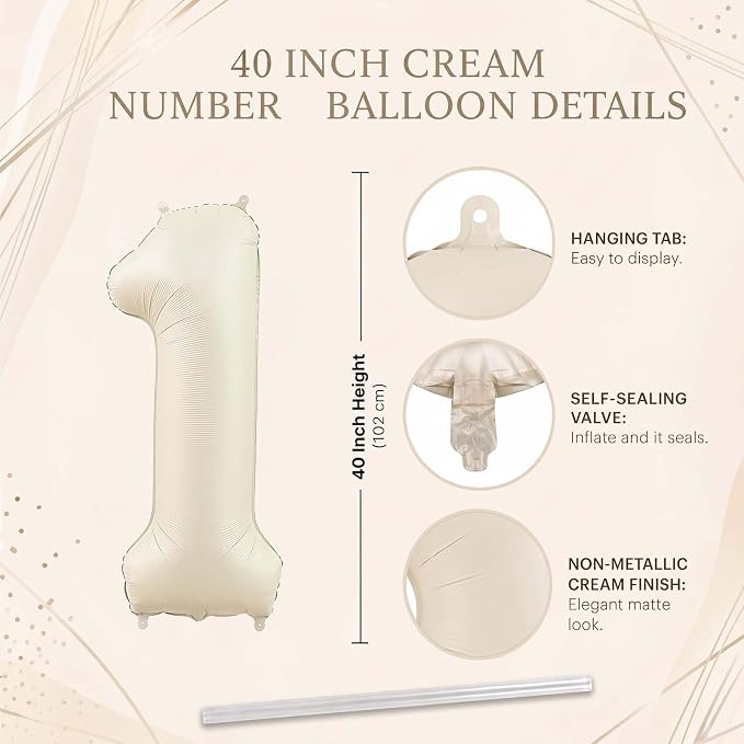 Cream Number 11 Balloon 40 Inch, Premium Event Backdrop Decoration and Party - Image 4