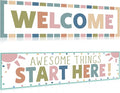 Boho Welcome Classroom Decorations Colorful Rainbow Awesome Things Start Here by QOUBAI