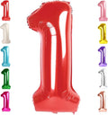 1 Balloon Numbers Birthday Decorations, 40In Red Balloons by Mluchee
