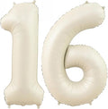 Cream 16 Balloon Number 40 Inch Cream Number 16 Balloon Helium Mylar Balloons by BBPOOL