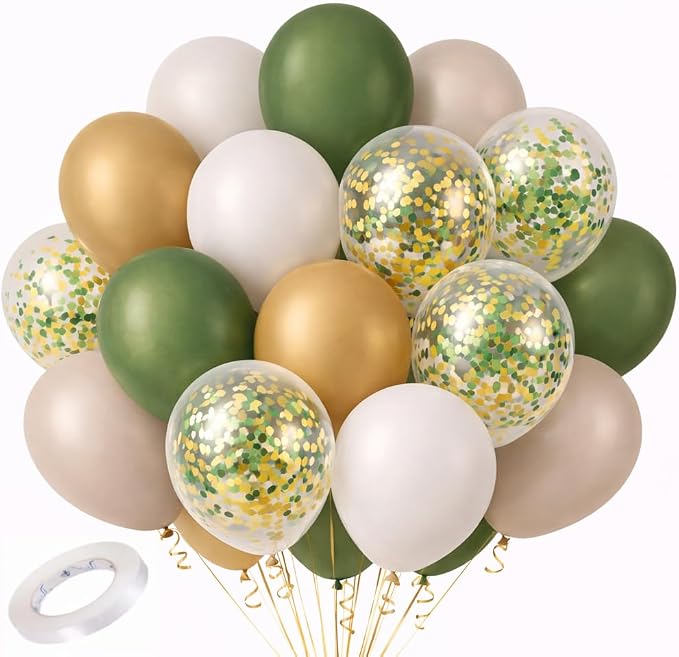 Sage Green Balloons Garland Kit 65 Pack – Boho Eucalyptus Green, Bridal Shower by FiestaCart