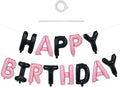 TONIFUL Black and Pink Happy Birthday Balloon Banner Decor by TONIFUL