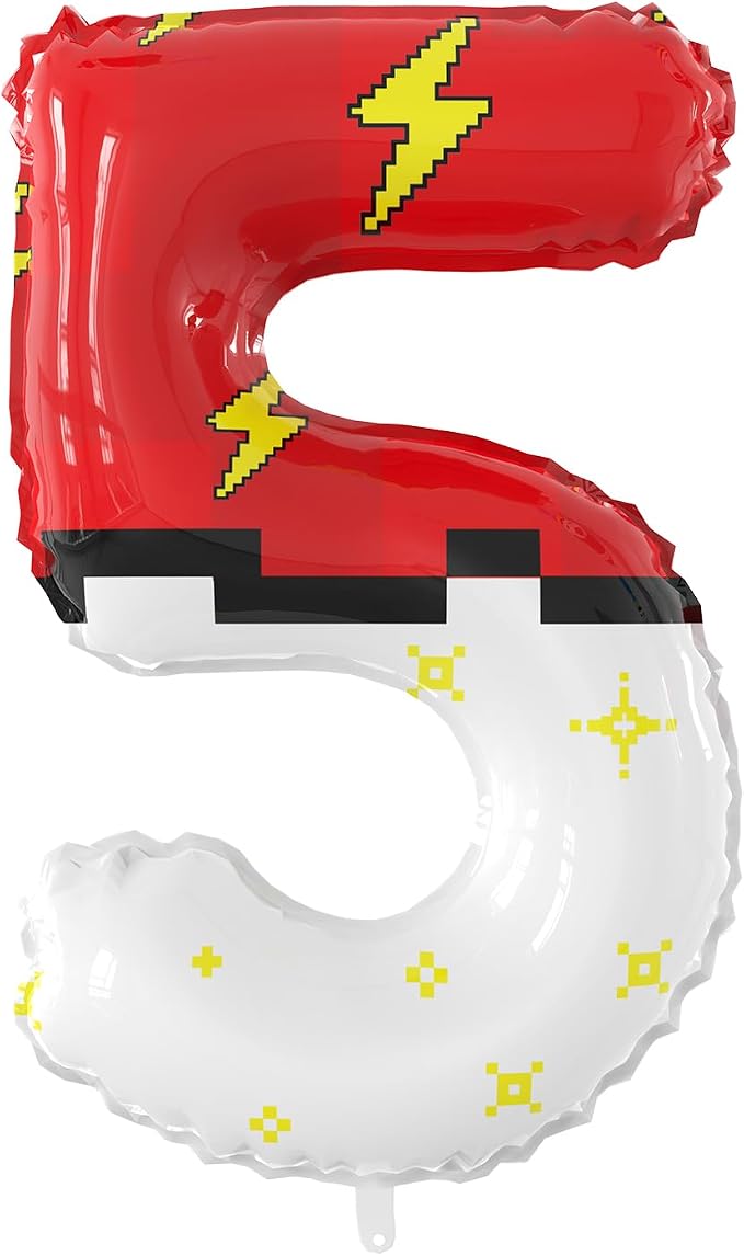 40 Inch Giant Red and White Cartoon Theme Number Foil Balloons by SIXONEAIEN