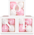 Baby Girl First Birthday Party Decorations 'ONE' Letters Individual Three White by HDLJD