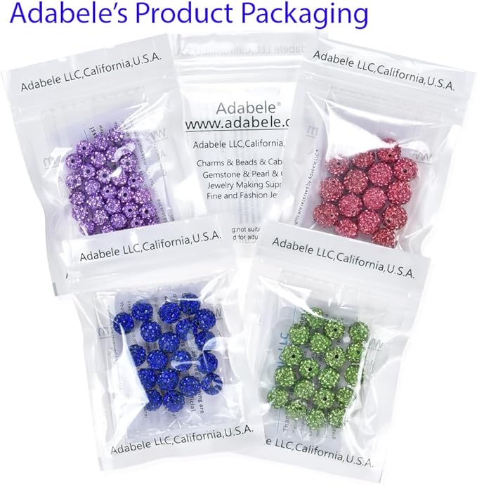 50pcs Adabele Grade A Suncatcher Crystal Rhinestone Pave Loose Beads 8mm Light Rose Pink Polymer Clay Disco Ball Spacers Compatible with Shamballa All Craft Jewelry Making DB8-55