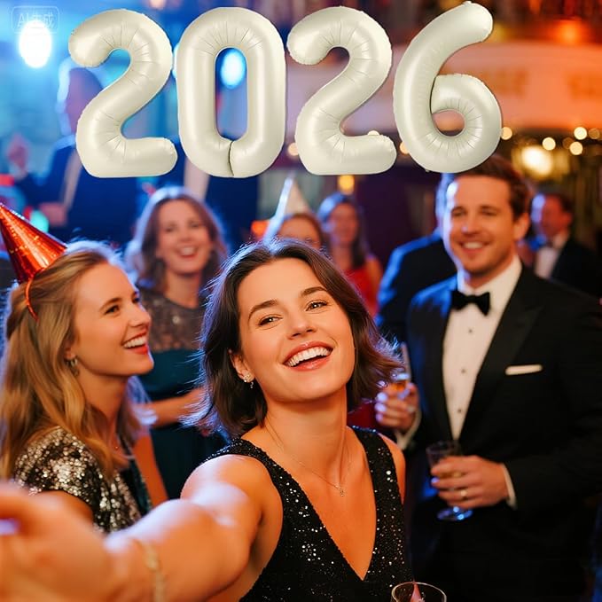 2026 Number Black Balloons 40Inch Balloon - Image 2