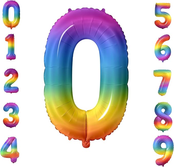 Number 0 Balloons for Birthday Party Decorations, 0-100 Large No.0 Balloons for by Joycard