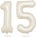Biapian 40 Inch Cream Number 15 Balloon, 15th Birthday Balloons, Big Digital 15 by BIAPIAN