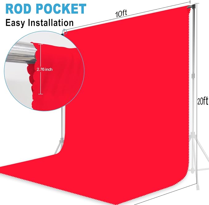 Red Photography Backdrop for Photoshoot, 10x20 FT | Versatile Studio Photo - Image 2