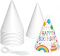 WEOXPR White Paper Party Hats for Birthday, Decorative Bulk Cone Hat for Adults by WEOXPR