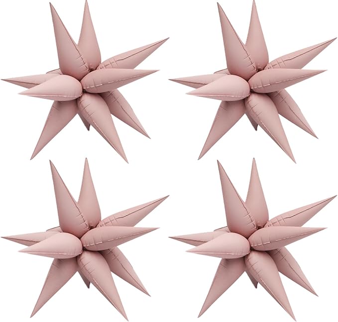 50pcs Matte Pink 20' Water Drop Foil Cone Mylar Balloons Matte Pink Star by Enimapod