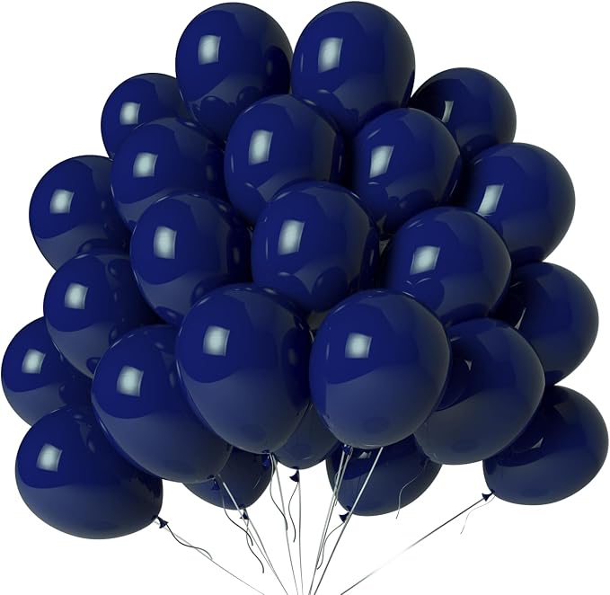 Navy Blue Balloons 100 Pack 12 Inch Dark Blue Thick Latex Party Balloons by LYNSP