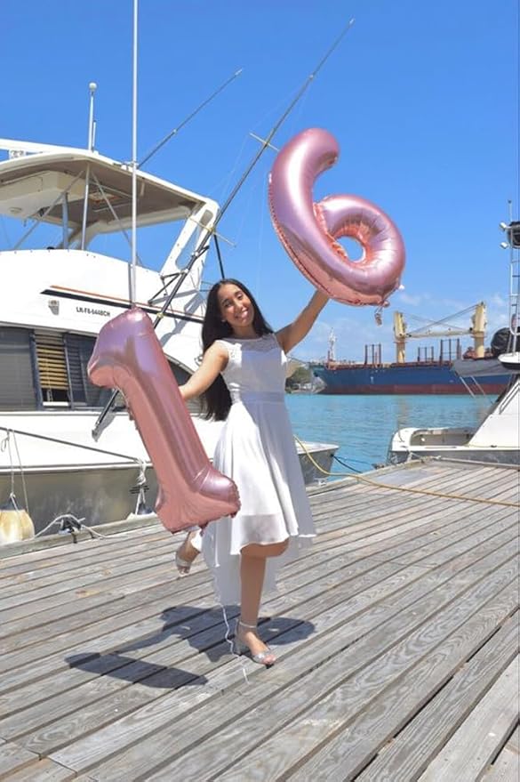 9 Balloon Numbers Birthday Decorations, 40In Pearl Pink Balloons - Image 6