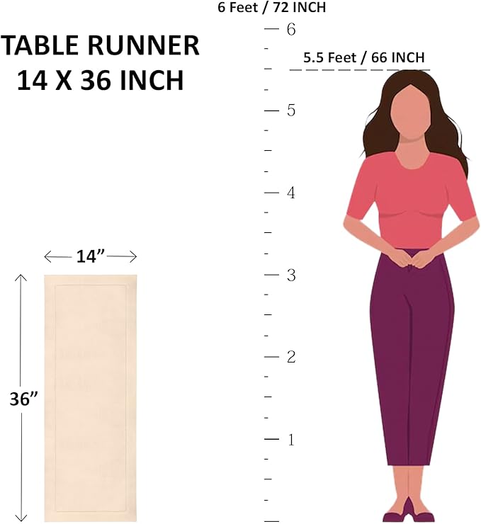 Solino Home Linen Table Runner 36 Inches - 100% Pure Linen Olive Hemstitch Table Runner 14 x 36 Inch Ideal for Dresser and Coffee Tables - Classic Hemstitch - Thanksgiving