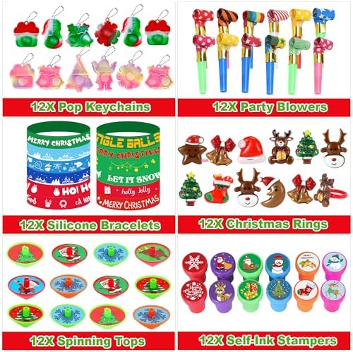 358PCS Christmas Party Favors Supplies Decoration, Goodie Bag Pinata Stocking Stuffers Bulk, Treasure Box Toy for Classroom Rewards, Advent Calendar Stuff Filler, Carnival Prizes, Xmas Birthday Gifts - Image 5
