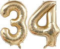 Light Gold 43 34 Balloon Numbers, 40 Inch Large 43th 34th Birthday Balloons by Unknown
