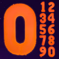 Mega-L Glow in The Dark Party Supplies, 40 Inch Orange Number 0 Balloon | Glow by Mega-Loopolis