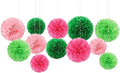 Capesaro Pink and Green 12PCS Paper Pom Poms Party Decorations by Capesaro