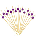 Minisland Purple Pearl Bamboo Cocktail Picks, Fancy Appetizer Toothpicks | 4.7 by Minisland