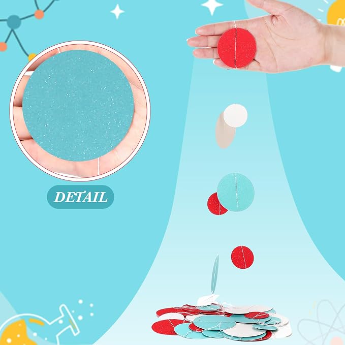 Outus 10 Pieces Colorful Circle Garland Banner Hanging Paper Dot Decorations - Image 3