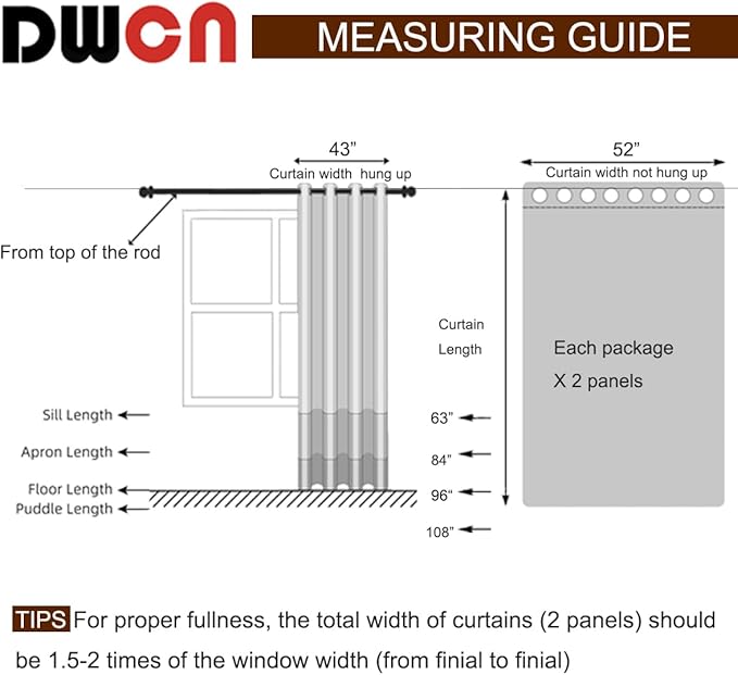 DWCN Ombre Faux Linen Extra Long Sheer Curtains - Image 7