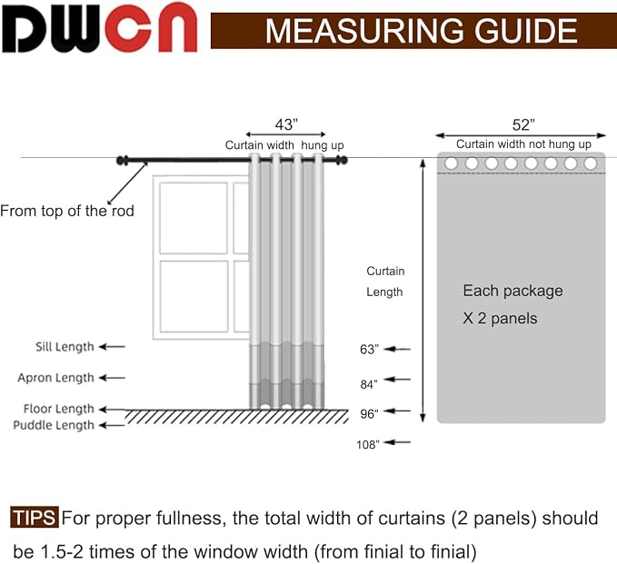DWCN Black Ombre Sheer Curtains - Image 9