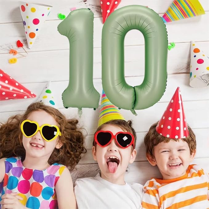 Number 1 Balloon, 40-Inch Sage Green Number Balloon | 40-inch foil balloon - Image 6