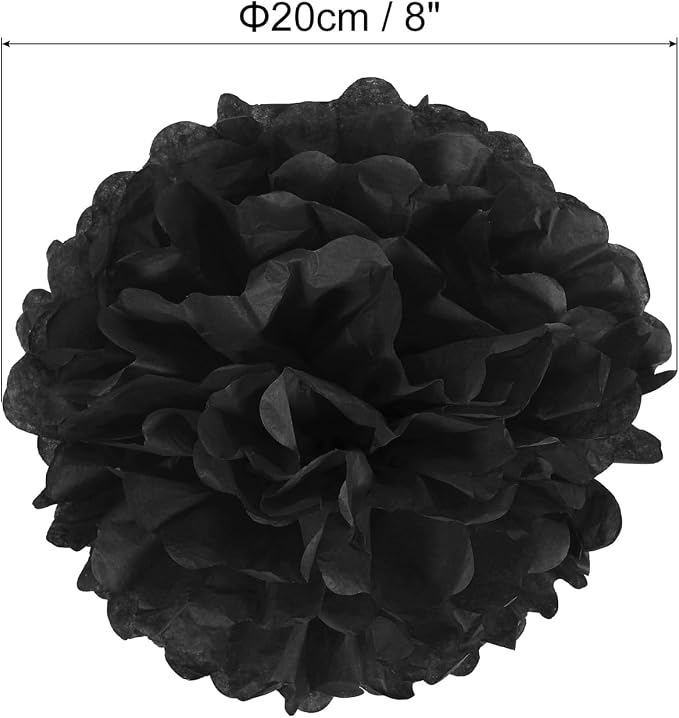 PATIKIL 8" Tissue Pom Poms Flowers, 5 Pack Paper Flower Ball - Image 2
