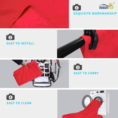 ISSUNTEX 9X15 ft Background Polester Backdrop, Photo Studio, Collapsible High Density Screen for Video Photography and Television-Red