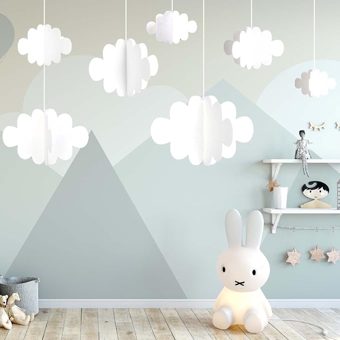Ayfjovs 10pcs 3D Cloud Decoration Hanging Cloud - Image 7