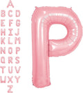 SUWEN 40 Inch Pink Large P Letter Balloons Big Foil Helium A-Z | Jumbo Mylar by SUWEN