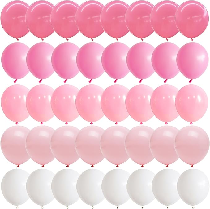 Pink and White Balloons, Baby Pink Latex Balloon by Govpy
