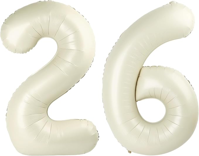 26 Balloon Number 40 Inch Cream Balloons by Mluchee