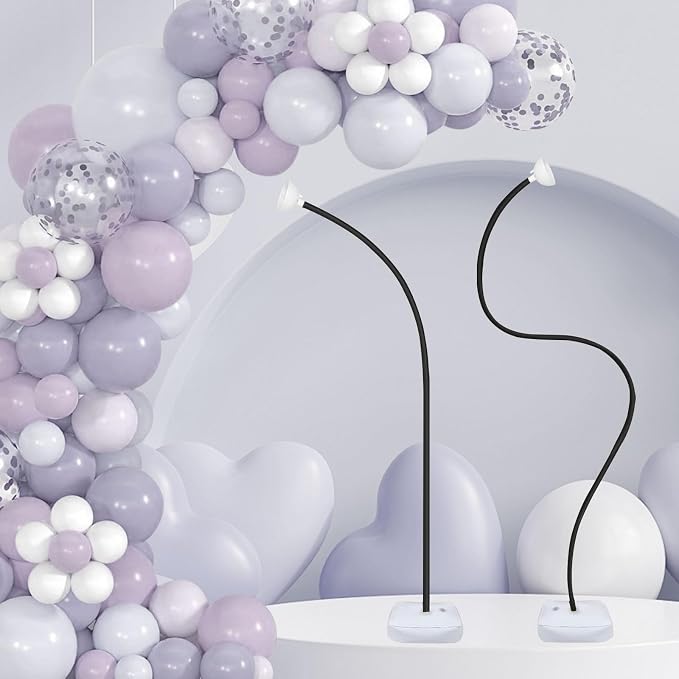 Black Balloon Arch Stand Kit, 9.3ft & 6ft Free Bending Soft Balloon Flower - Image 4