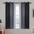 Yakamok Ombre Curtains Black and Greyish White by Yakamok