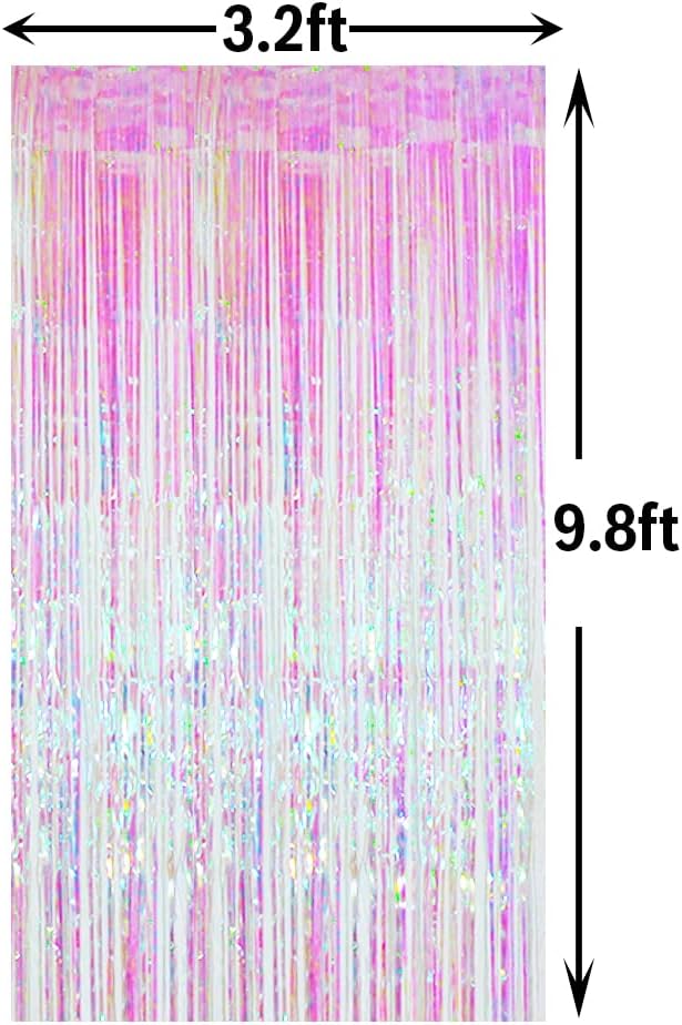 GOER 3.2 ft x 9.8 ft Metallic Tinsel Foil Fringe Curtains Party Photo Backdrop - Image 7
