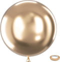 Bezente Metallic Champagne Gold Giant Latex Round Balloons 36 Inch 8 Pack | by Bezente