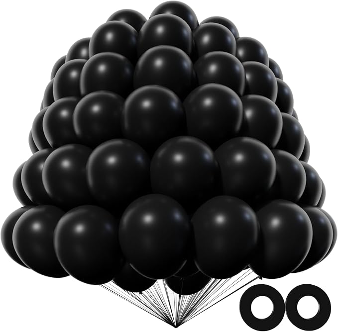 200pcs Black Balloons 5 Inch, Small Mini Latex Balloons by Kawkalsh